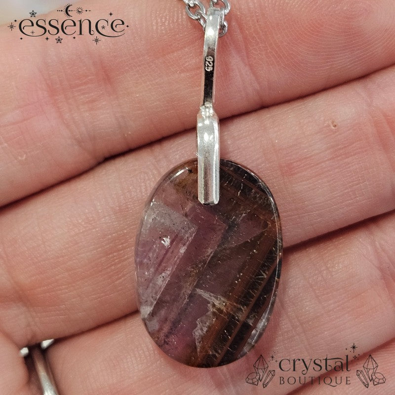 Cacoxenite in Amethyst Pendant