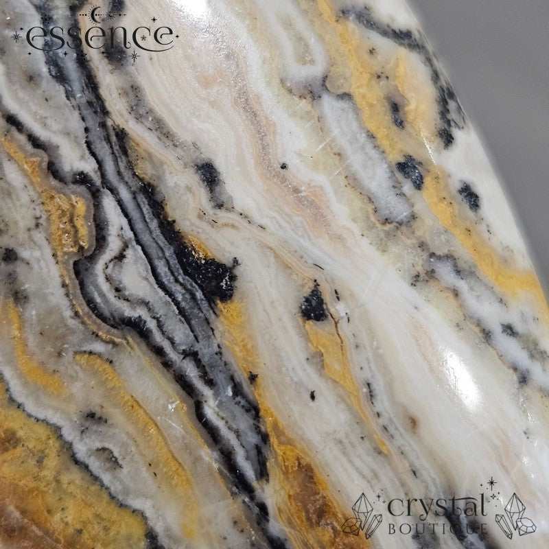 Bumble Bee Calcite Heart