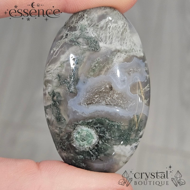 Moss Agate Palm Stone