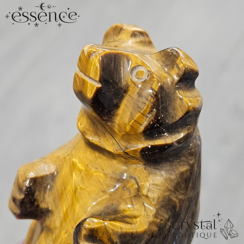 🐻 Tiger’s Eye Bear – Hand-Carved in Brazil 229g