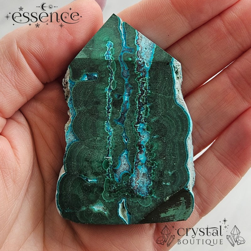 Chrysocolla & Malachite Slice/Tower