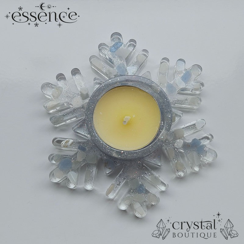 Crystal Snowflake Candle & Sphere Holder – Handmade