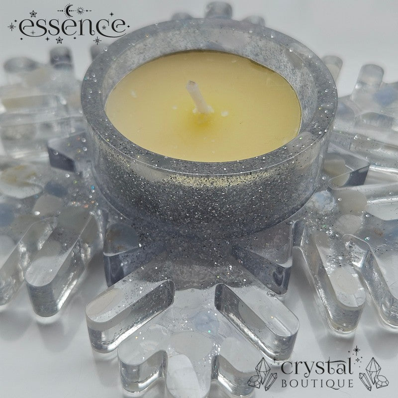 Crystal Snowflake Candle & Sphere Holder – Handmade