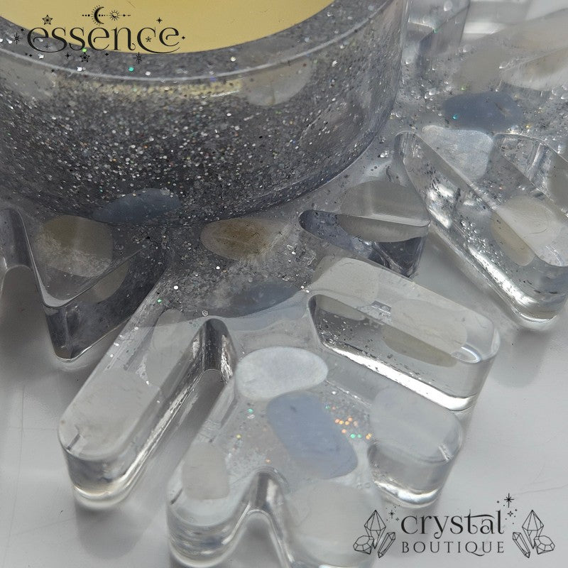 Crystal Snowflake Candle & Sphere Holder – Handmade
