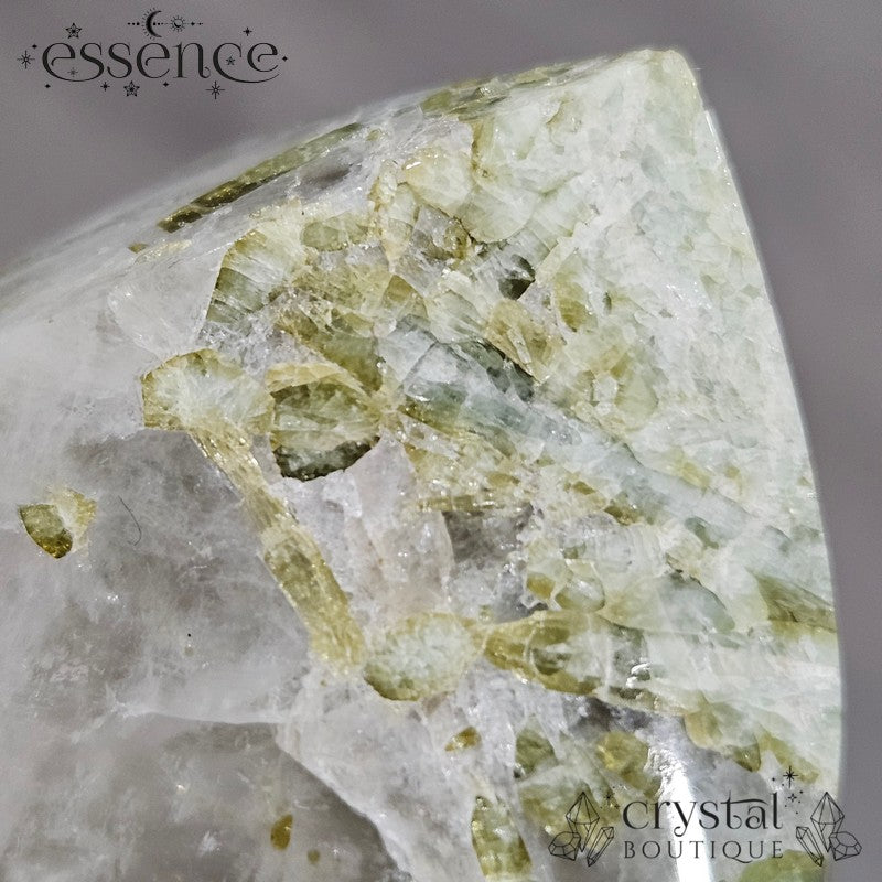 Green Tourmaline in Quartz Flame - Brazil