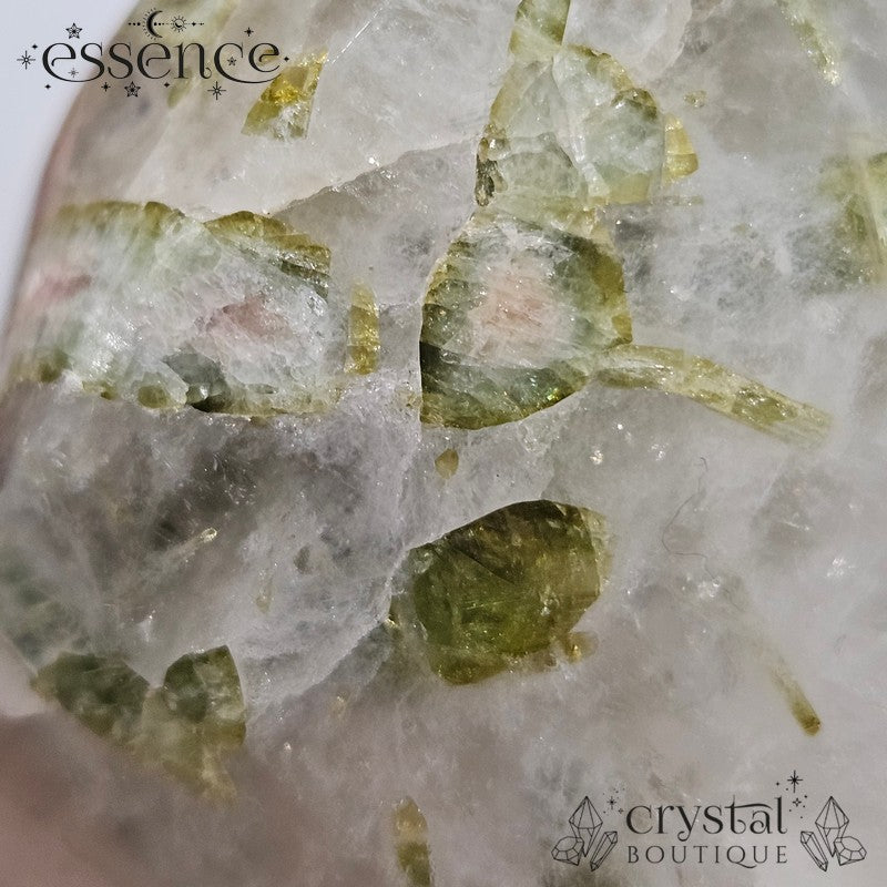 Green Tourmaline in Quartz Flame - Brazil