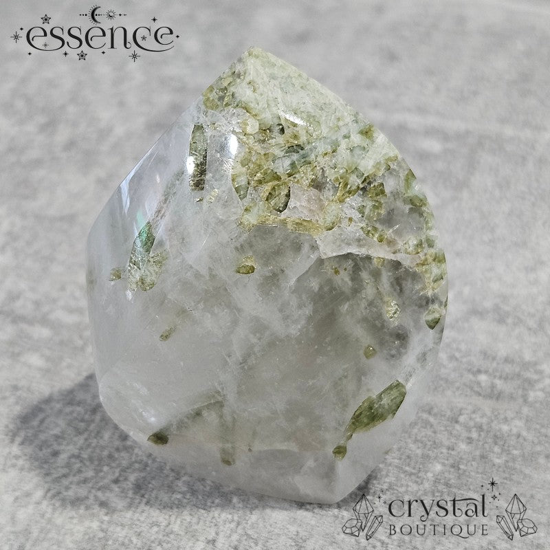 Green Tourmaline in Quartz Flame - Brazil