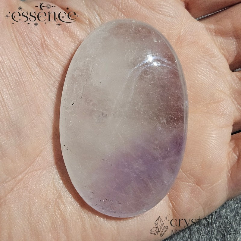 Clear Quartz with Amethyst Palmstone
