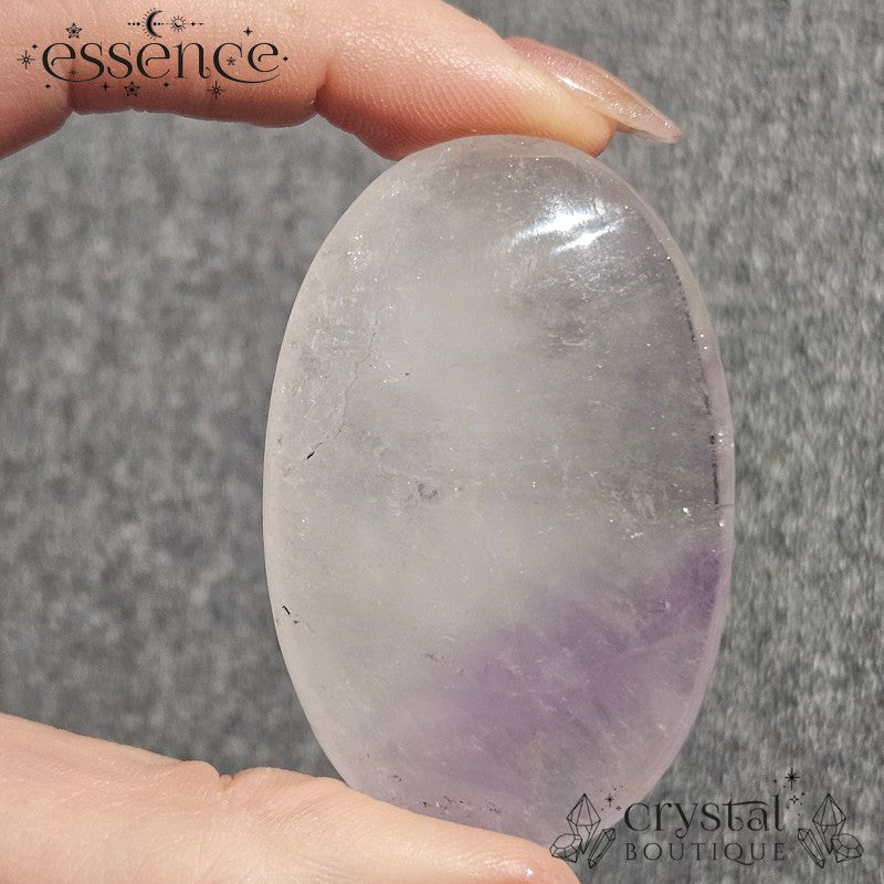 Clear Quartz with Amethyst Palmstone