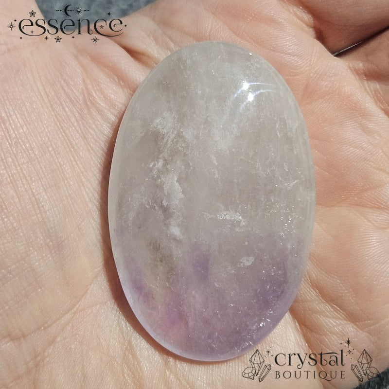 Clear Quartz with Amethyst Palmstone