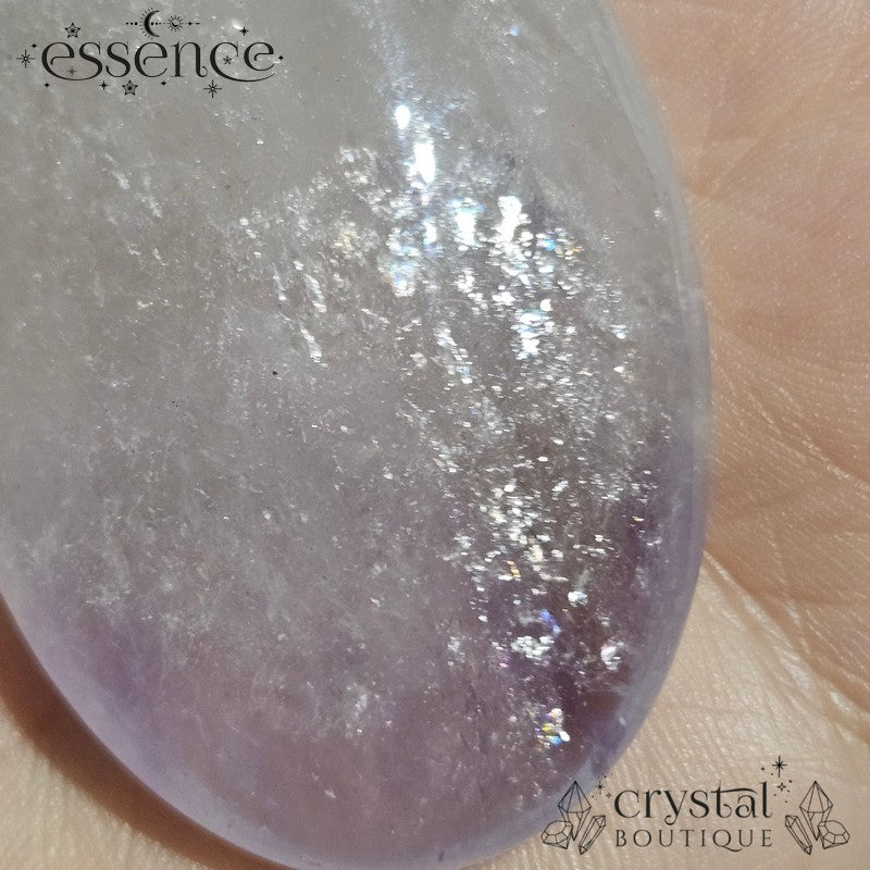 Clear Quartz with Amethyst Palmstone