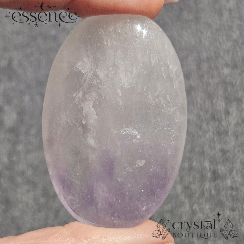 Clear Quartz with Amethyst Palmstone