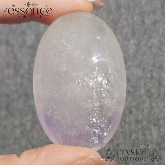 Clear Quartz with Amethyst Palmstone