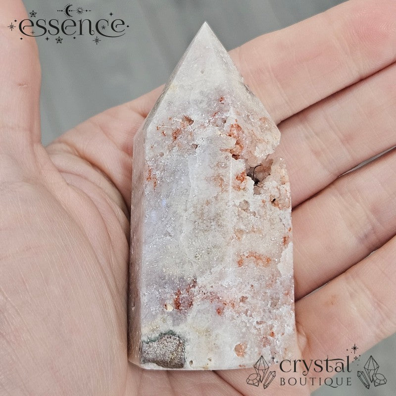 Pink Amethyst Tower – Soft Blush & Raw Sparkle (88g)