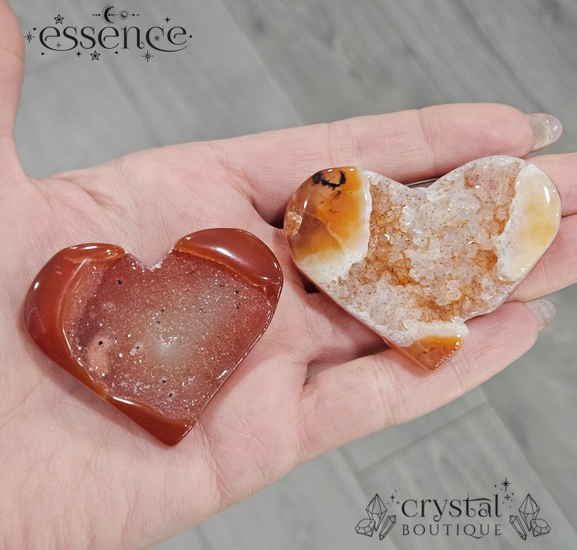 Carnelian Druzy Heart