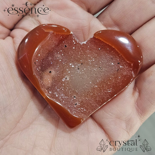 Carnelian Druzy Heart