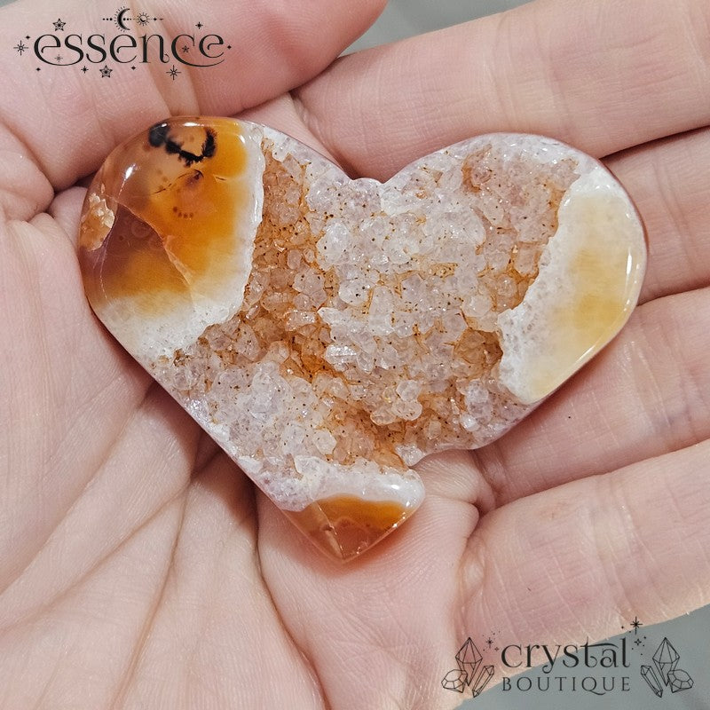 Carnelian Druzy Heart