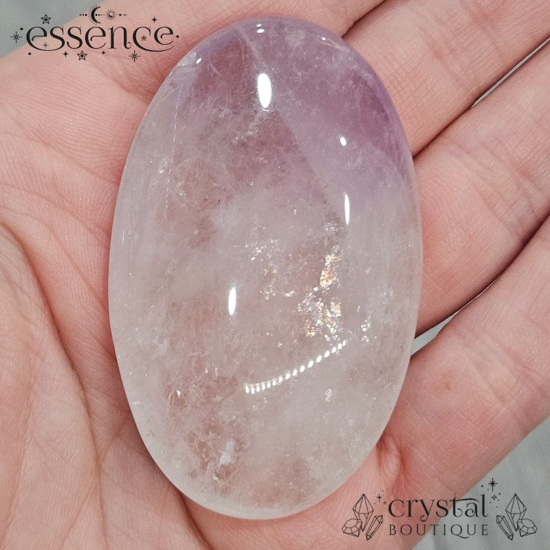 Clear Quartz with Amethyst Palmstone