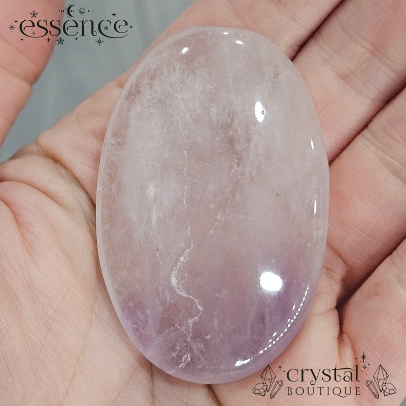 Clear Quartz with Amethyst Palmstone