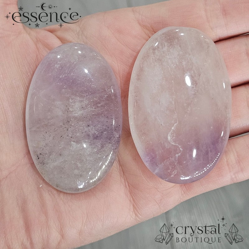Clear Quartz with Amethyst Palmstone