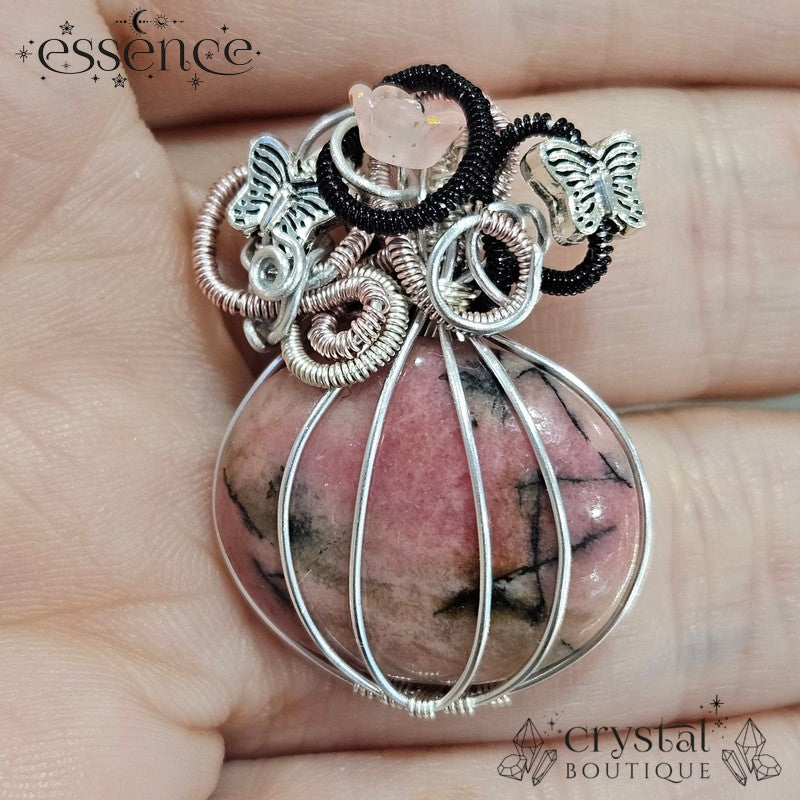 Rhodonite Wire Wrapped Pendants
