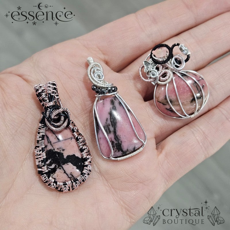 Rhodonite Wire Wrapped Pendants