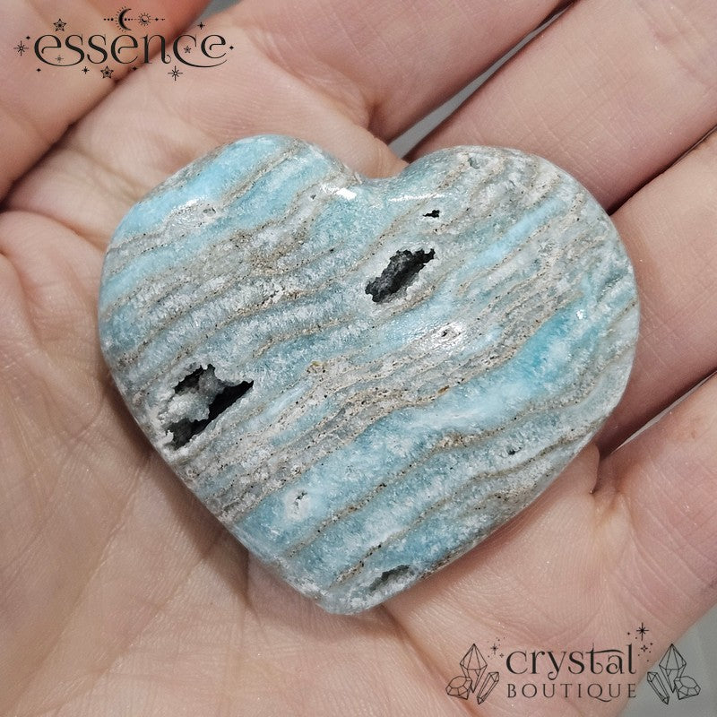 Blue Aragonite Hearts