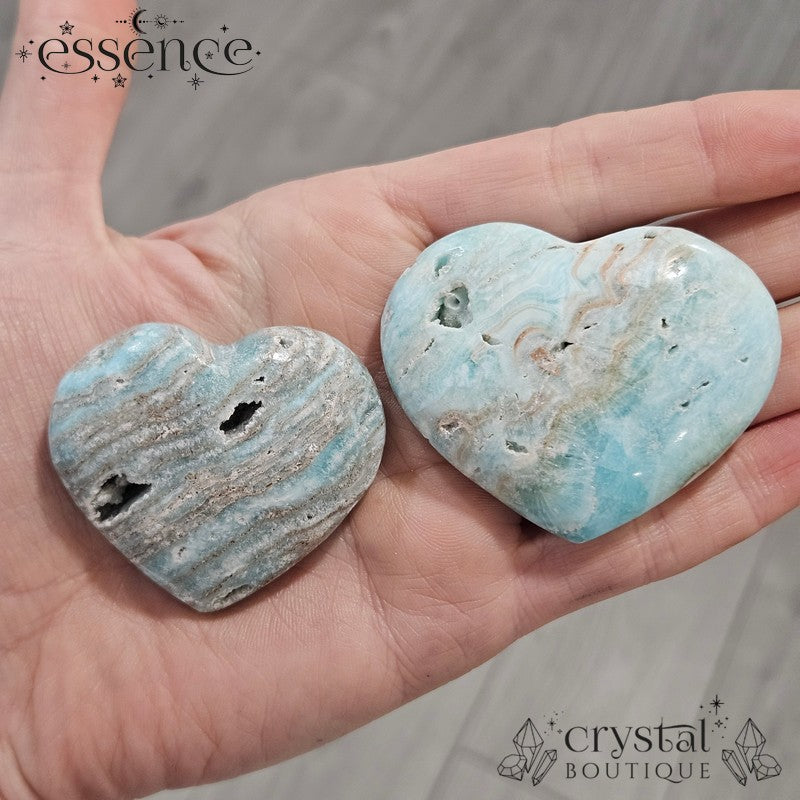 Blue Aragonite Hearts