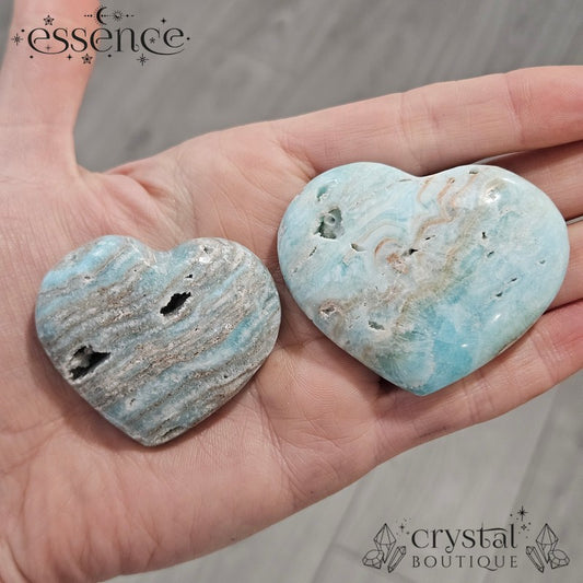 Blue Aragonite Hearts