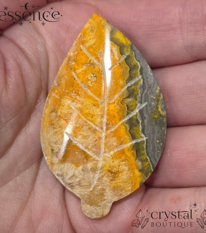 Bumblebee Jasper Leaf Carvings