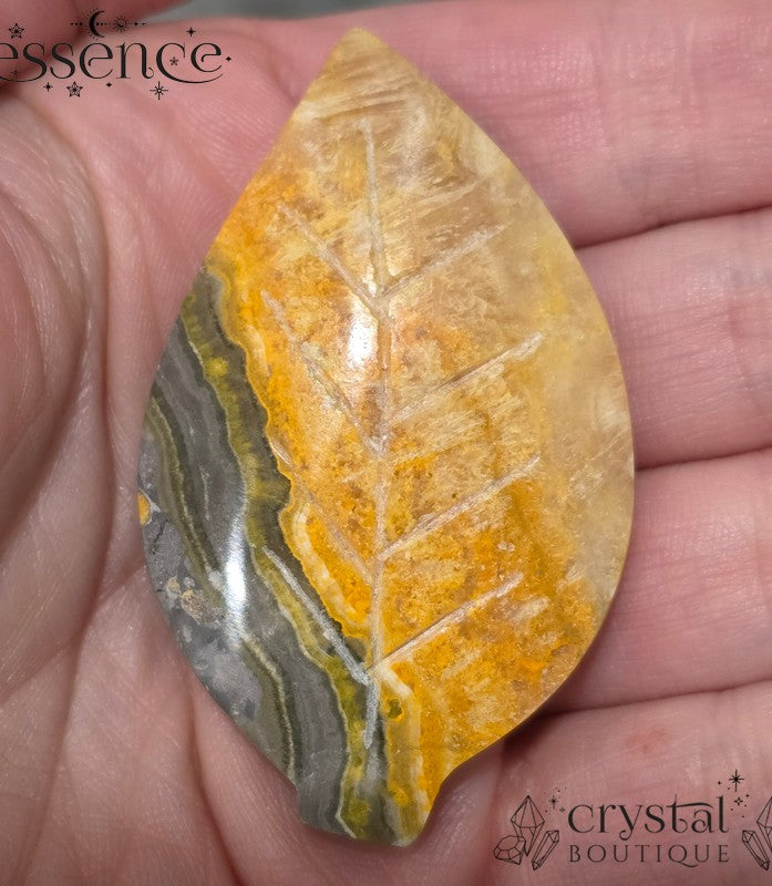Bumblebee Jasper Leaf Carvings