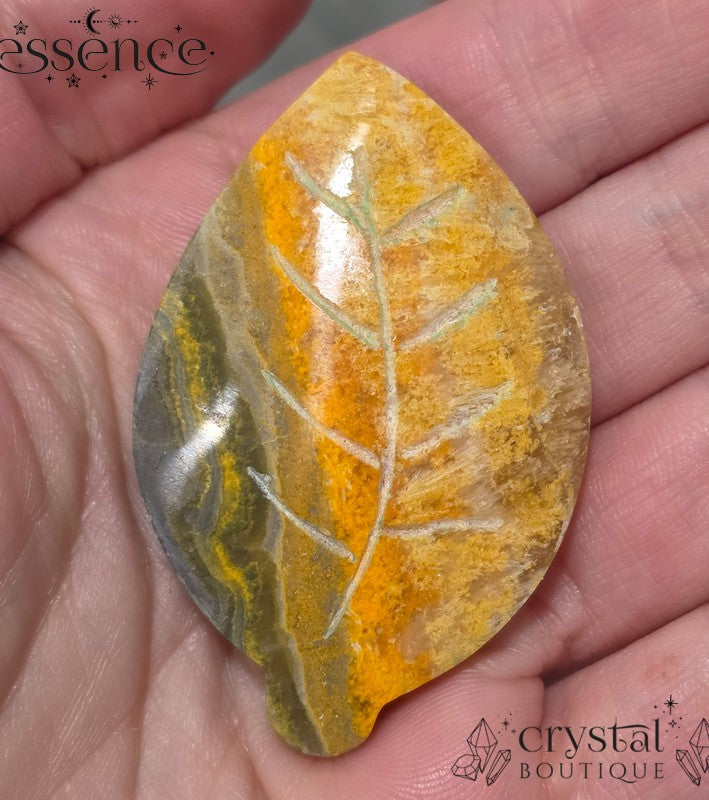 Bumblebee Jasper Leaf Carvings