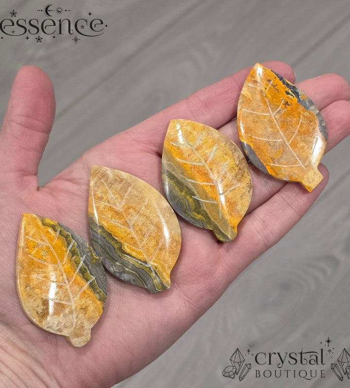 Bumblebee Jasper Leaf Carvings