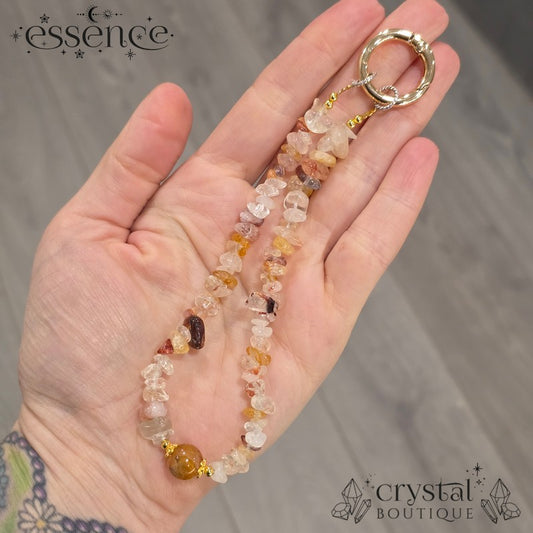 Golden Healer Quartz Phone Chain