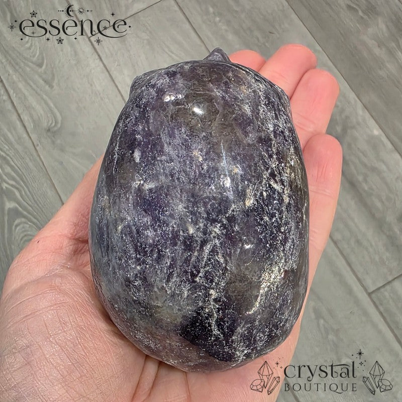 Lepidolite Skull with Smoky Quartz & Pink Tourmaline
