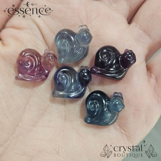 Mini Fluorite Snail Carving