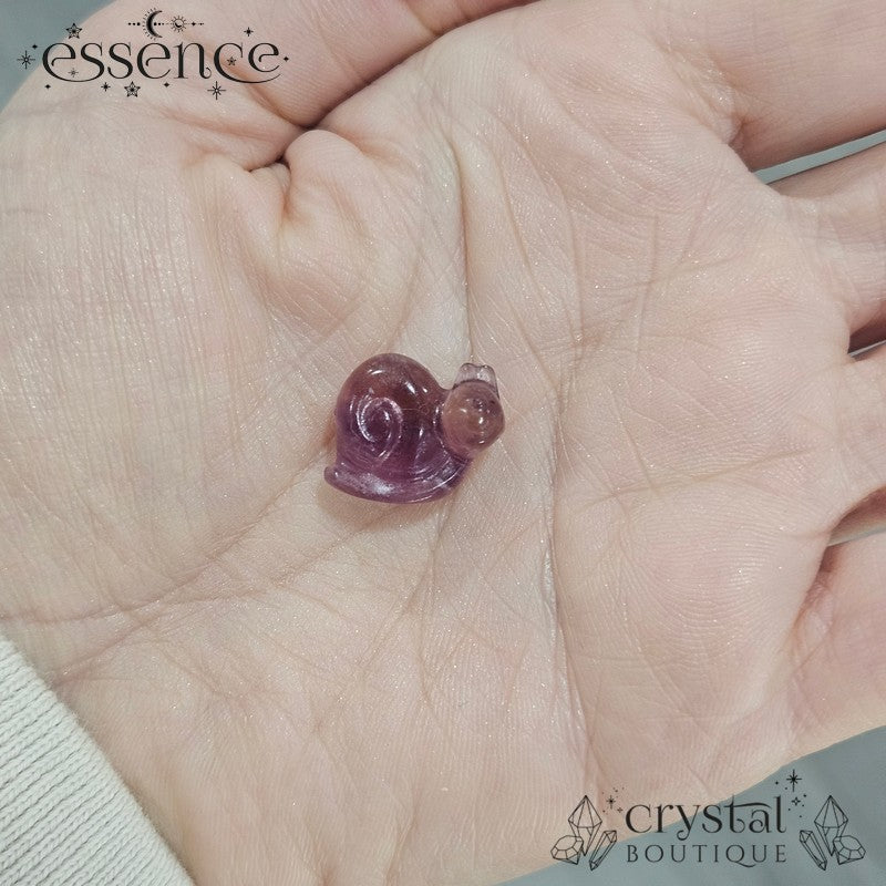 Mini Fluorite Snail Carving