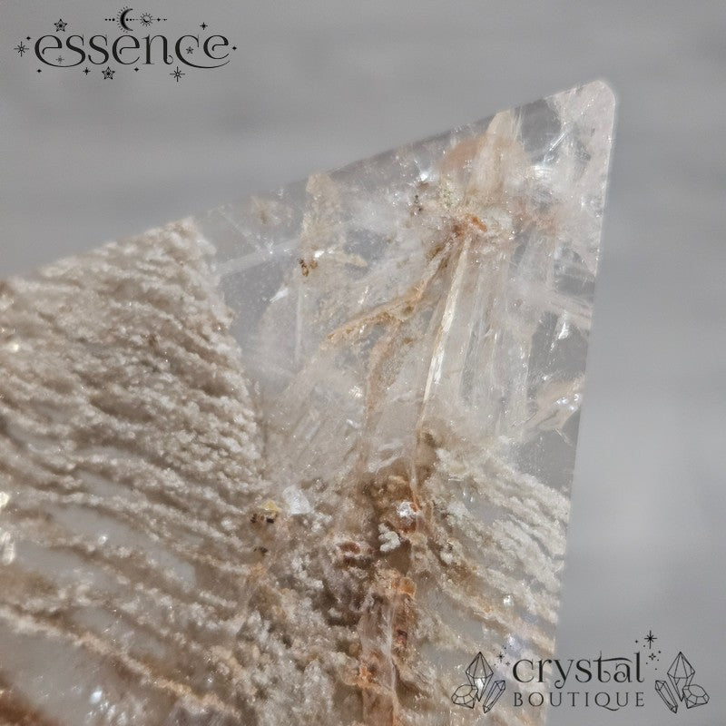 Thousand Layer Quartz Polished Freeforms on stand