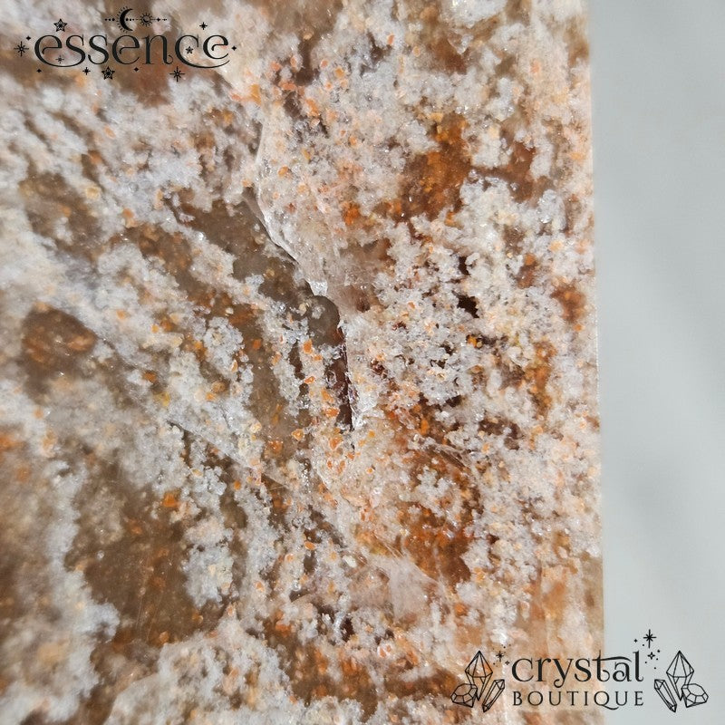 Thousand Layer Quartz Polished Freeforms on stand