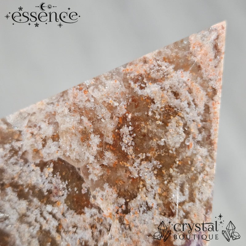 Thousand Layer Quartz Polished Freeforms on stand