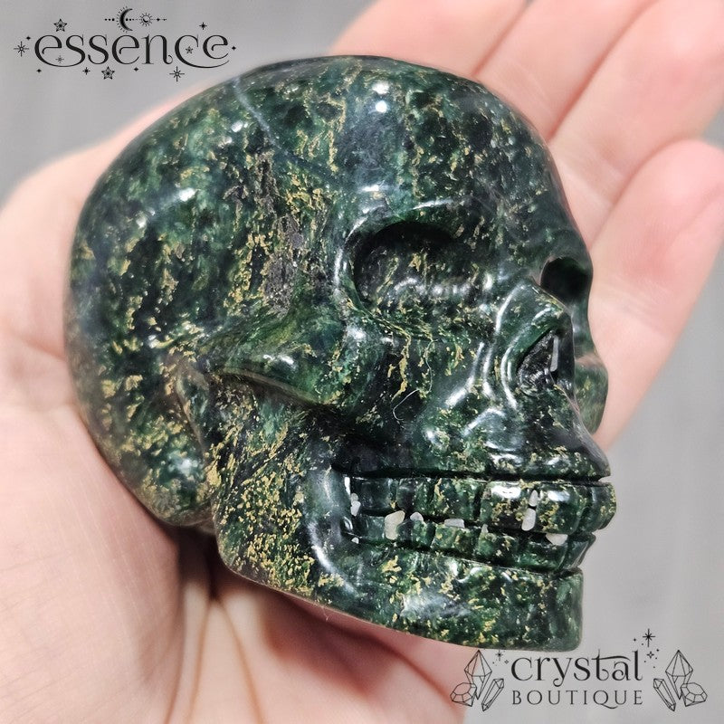 African Emerald Jasper Skull
