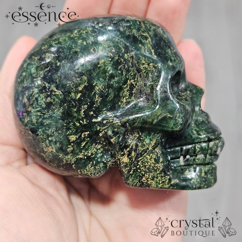 African Emerald Jasper Skull