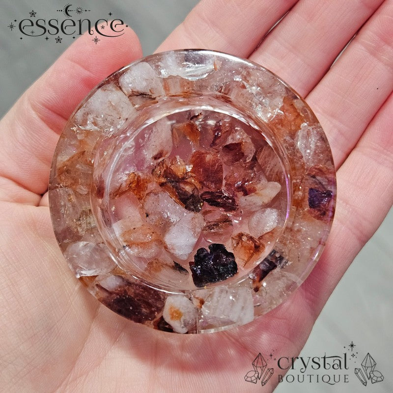 Crystal Chip resin Candle holder /bowls