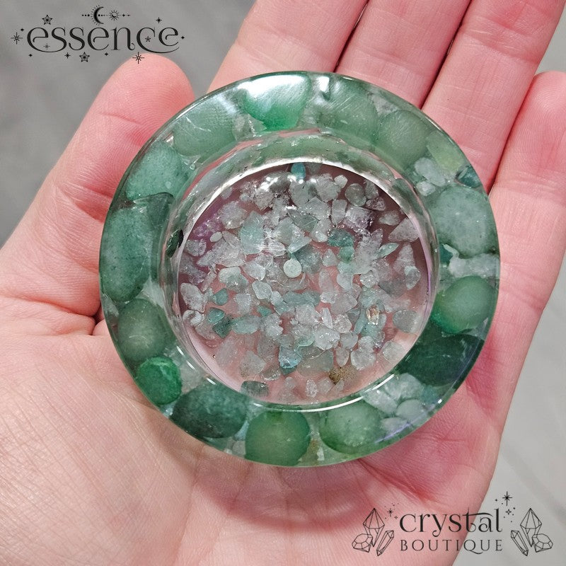 Crystal Chip resin Candle holder /bowls