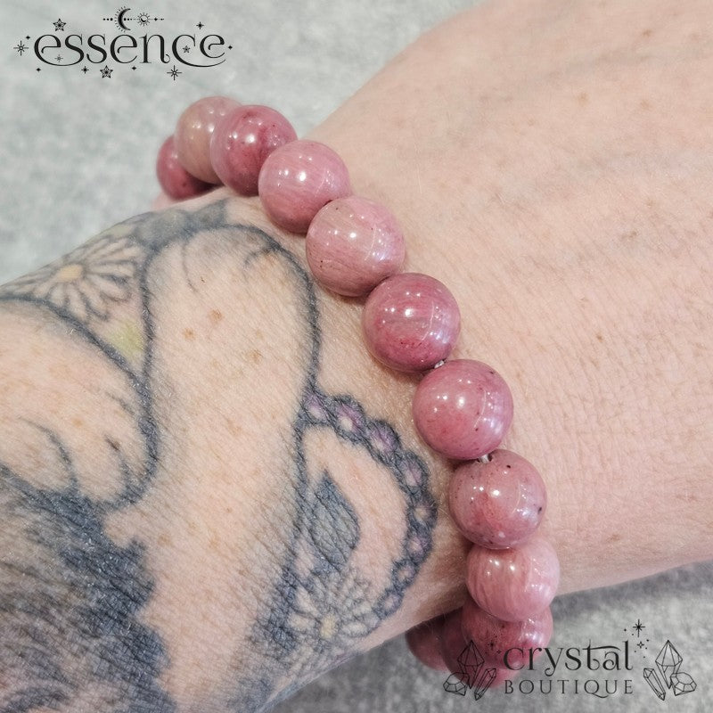 Pink Petrified Wood Bead Bracelet