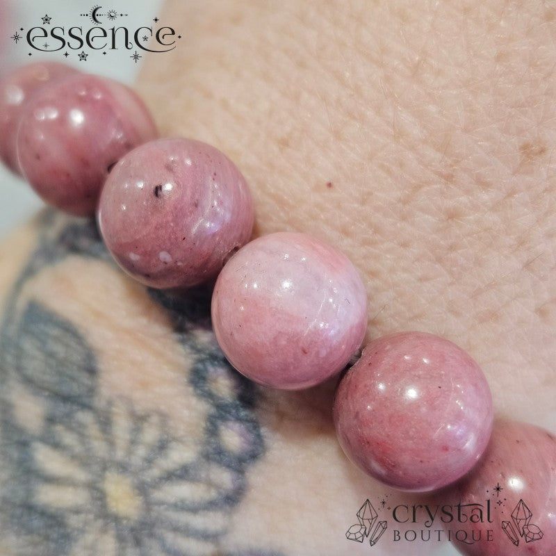 Pink Petrified Wood Bead Bracelet