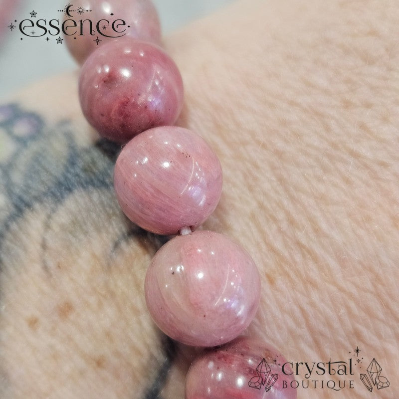 Pink Petrified Wood Bead Bracelet