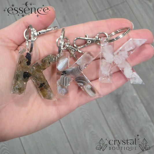 Crystal Resin Letter “K” Key Ring