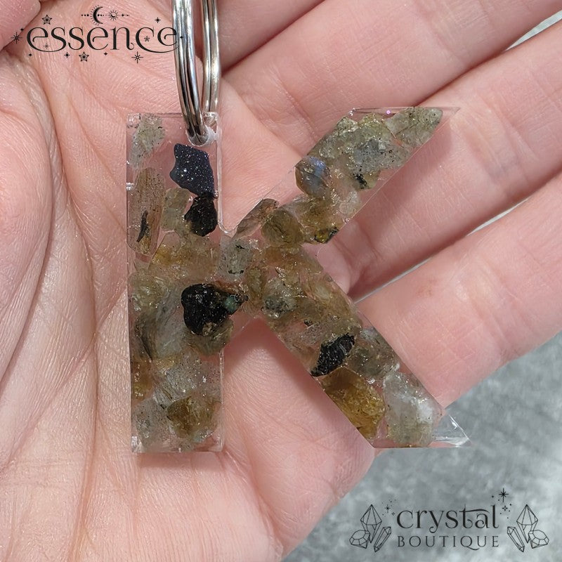 Crystal Resin Letter “K” Key Ring