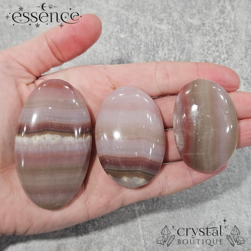 Banded Calcite Palm Stones